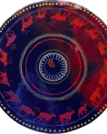 Trykk Runt Rött Renar